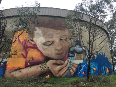 Willans Hill Water Tower Mural - Local Tourism 1